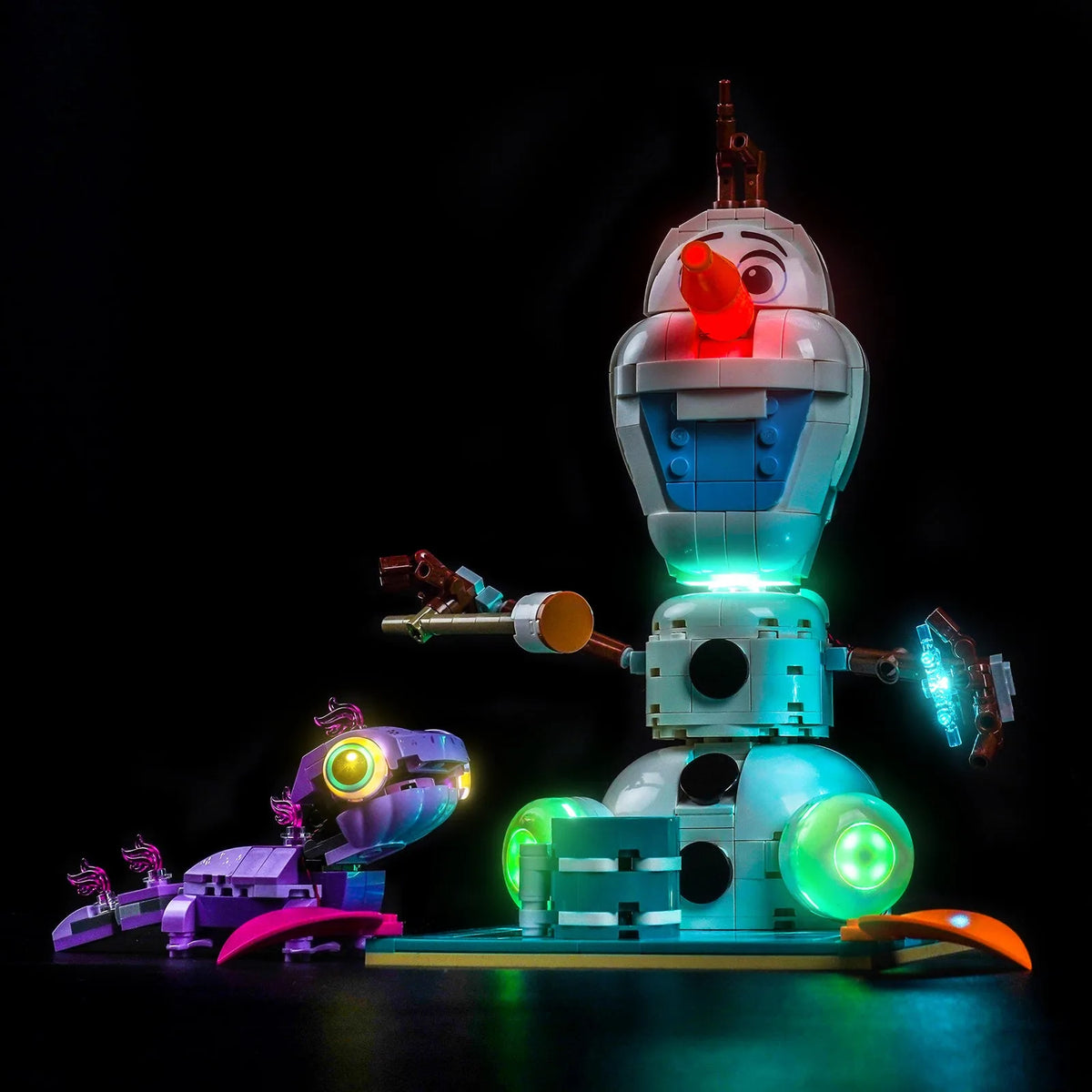 Bright My Bricks light kit for LEGO® Disney Olaf and Bruni's Picnic Fun #43287 — LED kit powered on