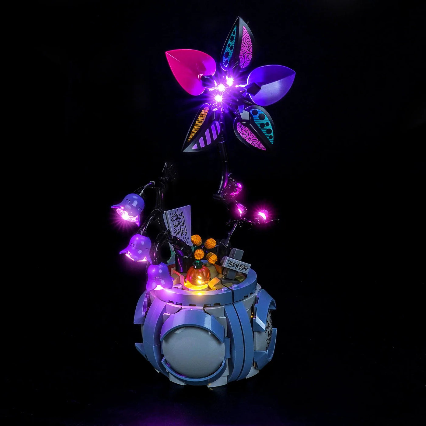 LEGO® Disney Sally's Flowerpot #43288 — display lighting in a dark room (display light kit)