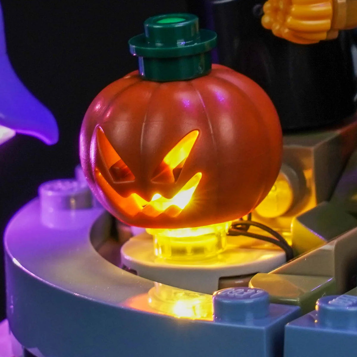 front view fully lit: Bright My Bricks USB-powered LED light kit for LEGO® Disney Sally's Flowerpot #43288