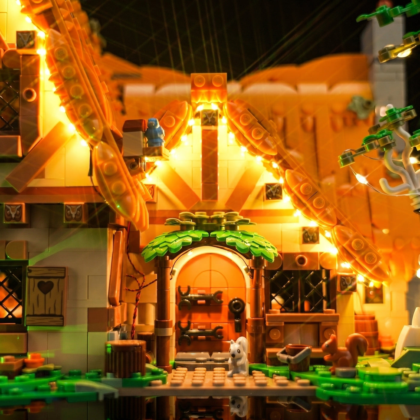 Bright My Bricks light kit for LEGO® Disney Snow White Cottage #43242 — lighting effect on the build