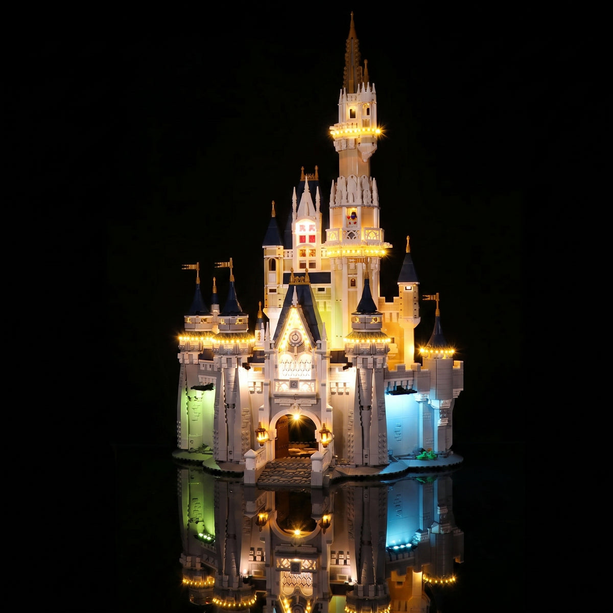 DIY LED light kit for LEGO® Disney The Disney Castle #71040, close-up of the LED lighting detail