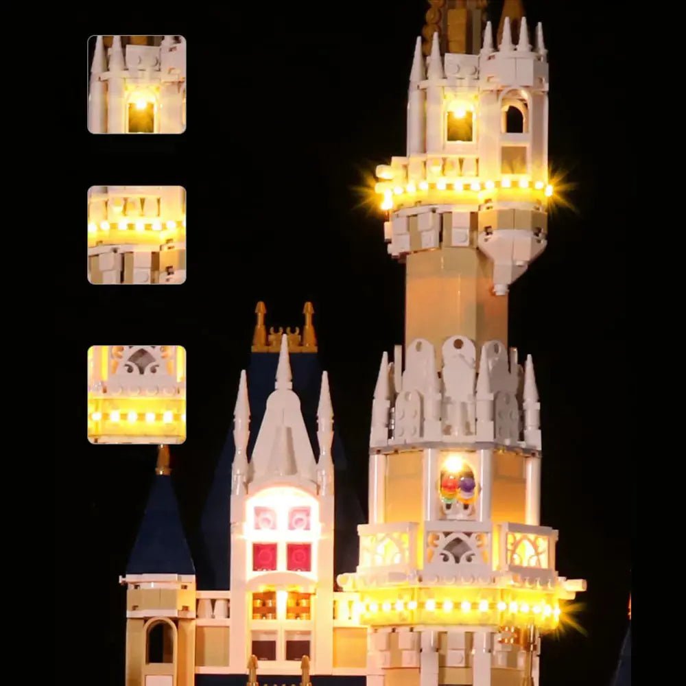 LEGO® Disney The Disney Castle #71040 — LED kit powered on (light kit)