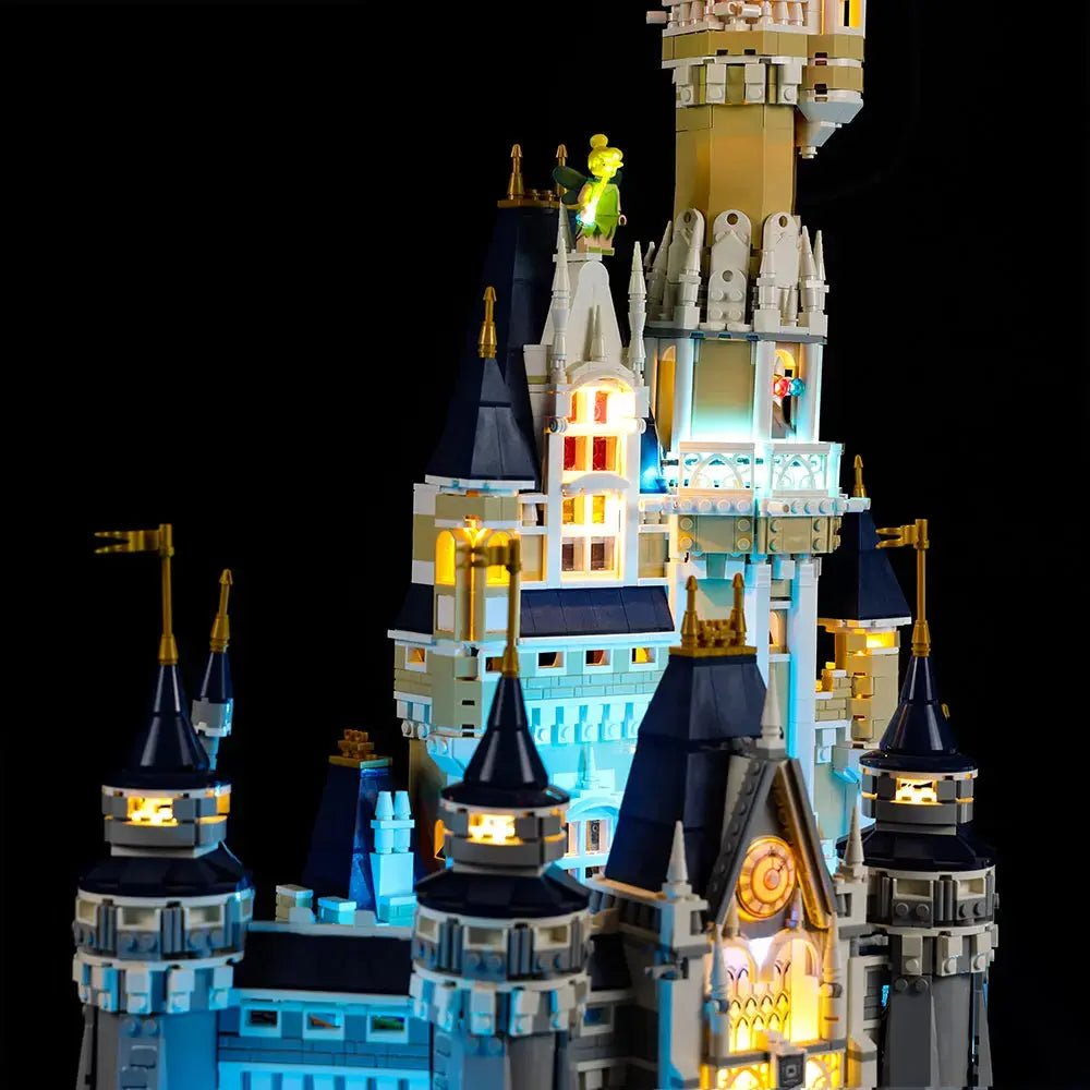 premium LED light kit for LEGO® Disney The Disney Castle #71040, illuminated at night