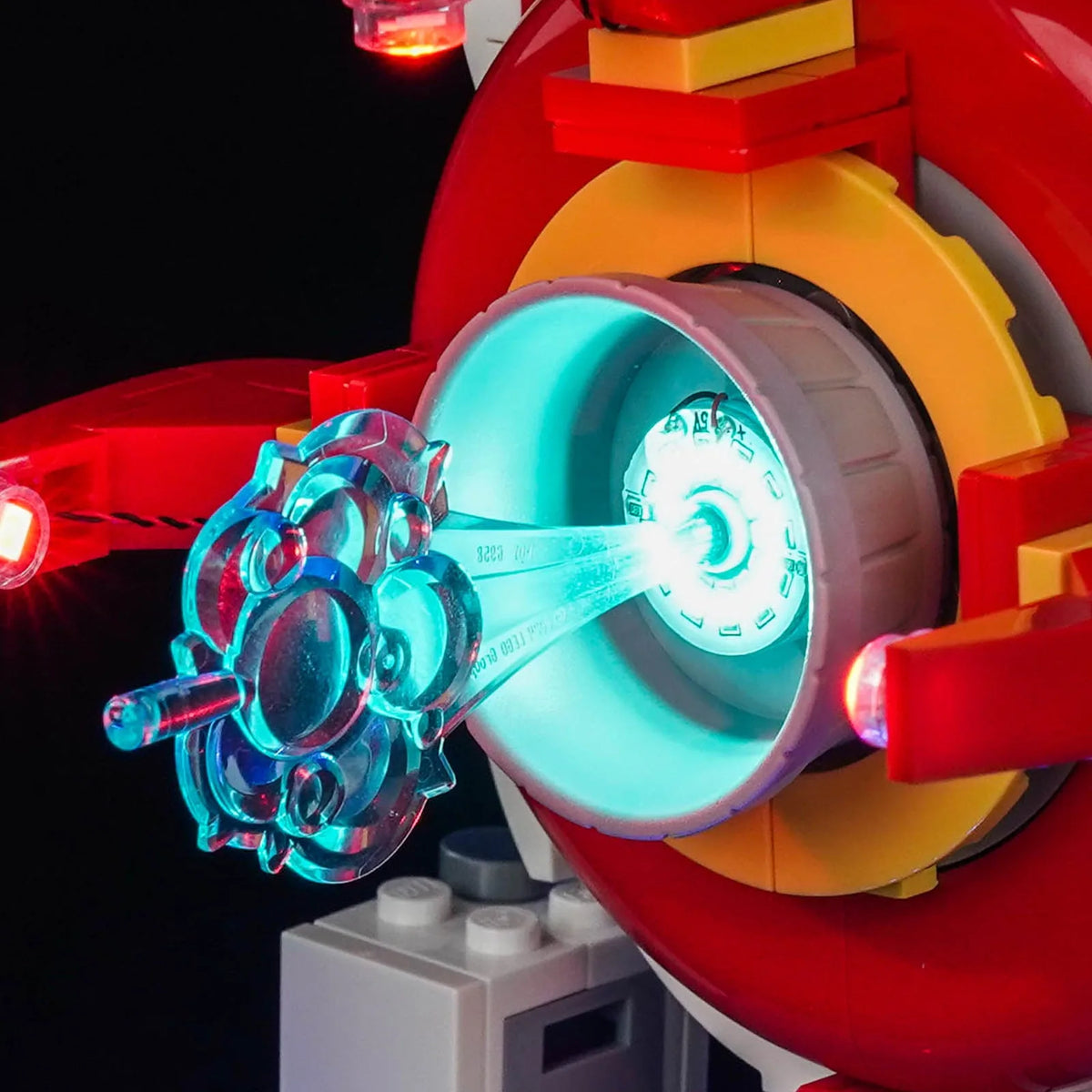 RGB LED light kit for LEGO® Disney Toy Story Alien with Pizza Planet Rocket Ride #43307, illuminated at night