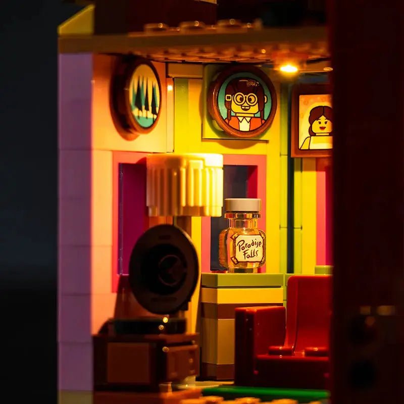 LEGO® Disney 'Up' House #43217 — LED kit powered on (light kit)