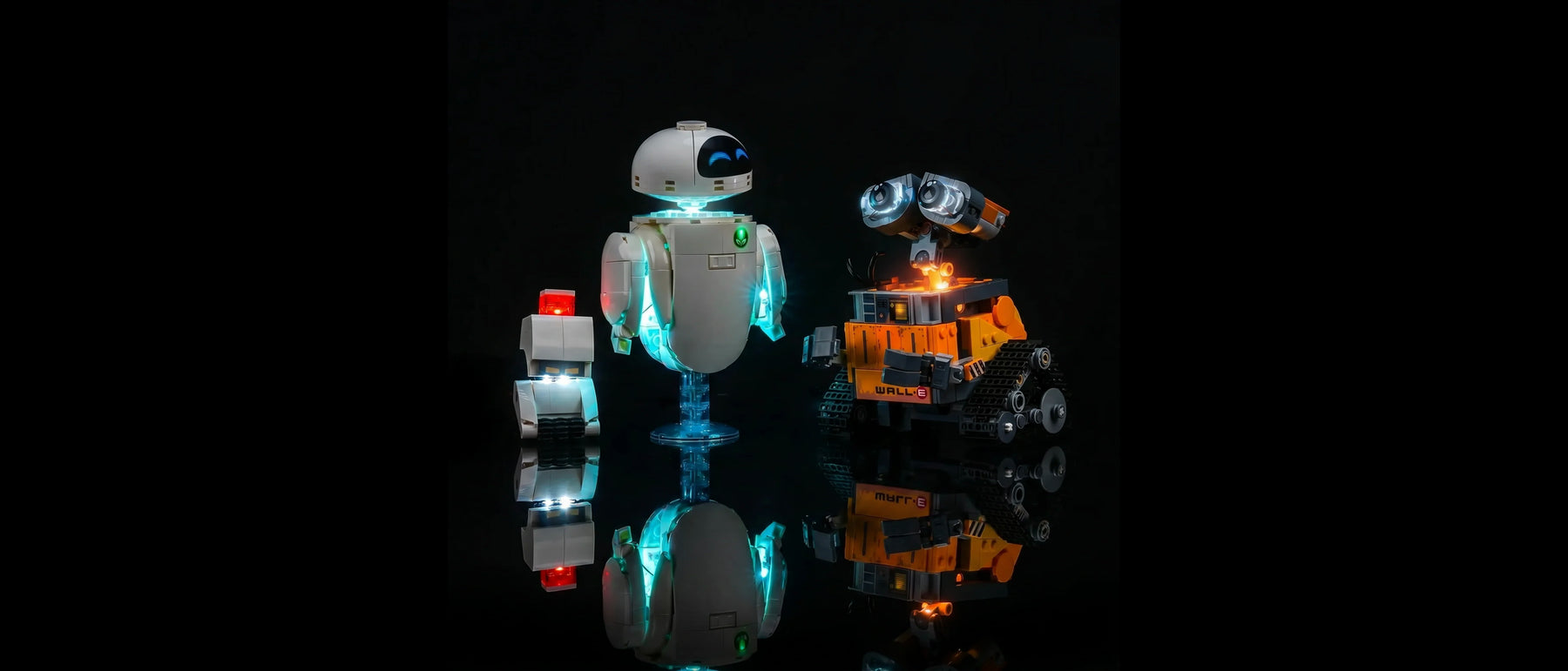 LED-Beleuchtungsset für LEGO® WALL-E und EVE #43279 — lit with the LED light kit