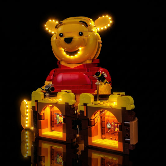 LEGO® Disney Winnie the Pooh #43300 — before-and-after lighting (LED lighting kit)