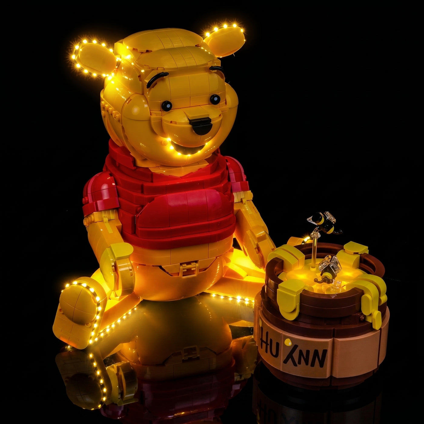 Bright My Bricks RGB LED light kit for LEGO® Disney Winnie the Pooh #43300 — installed and glowing