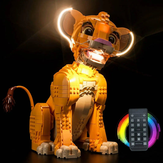 LEGO® Disney Young Simba the Lion King #43247 — illuminated at night (LED lights)