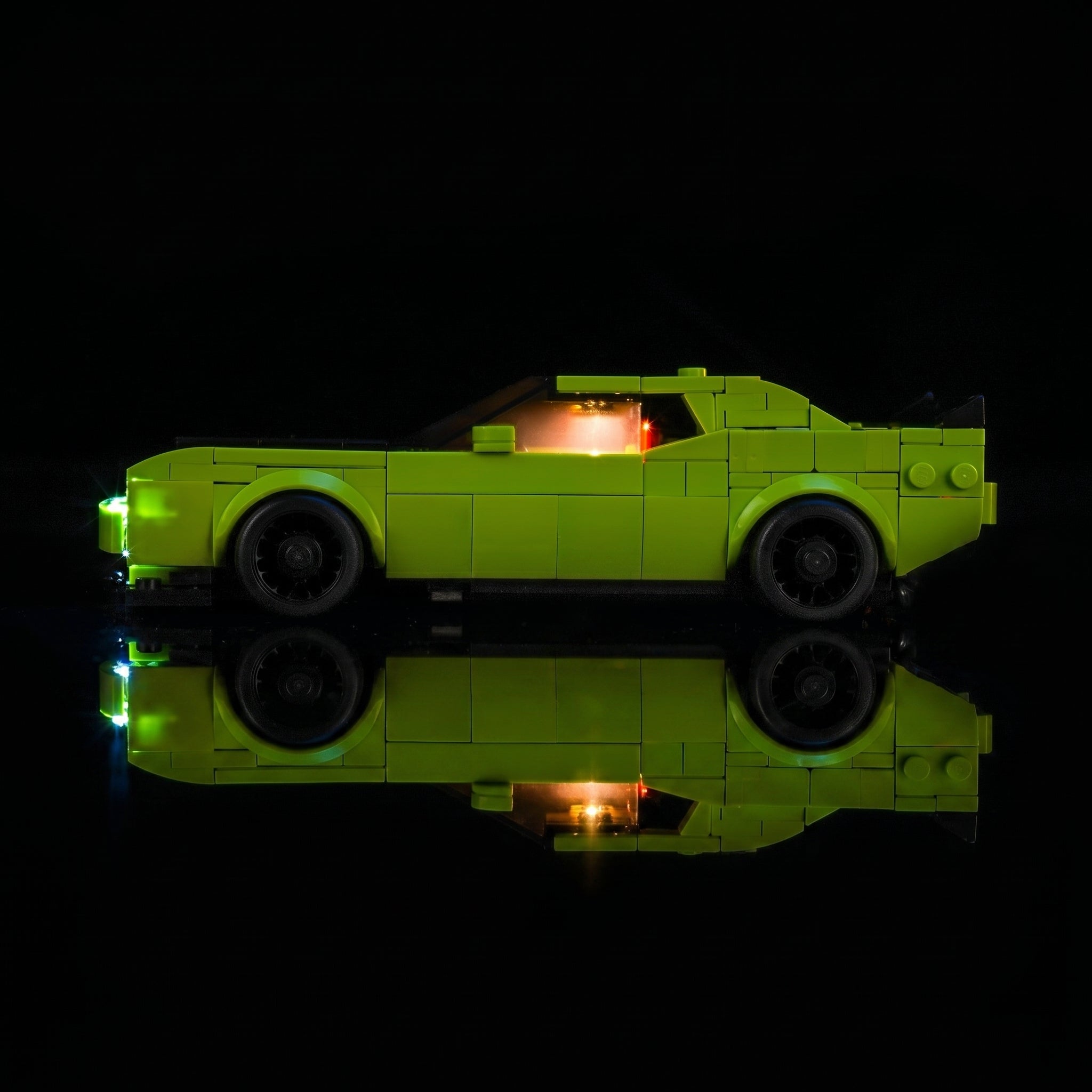 night-mode display glow: Bright My Bricks USB-powered LED light kit for LEGO® Dodge Challenger SRT Hellcat Sports Car #77237