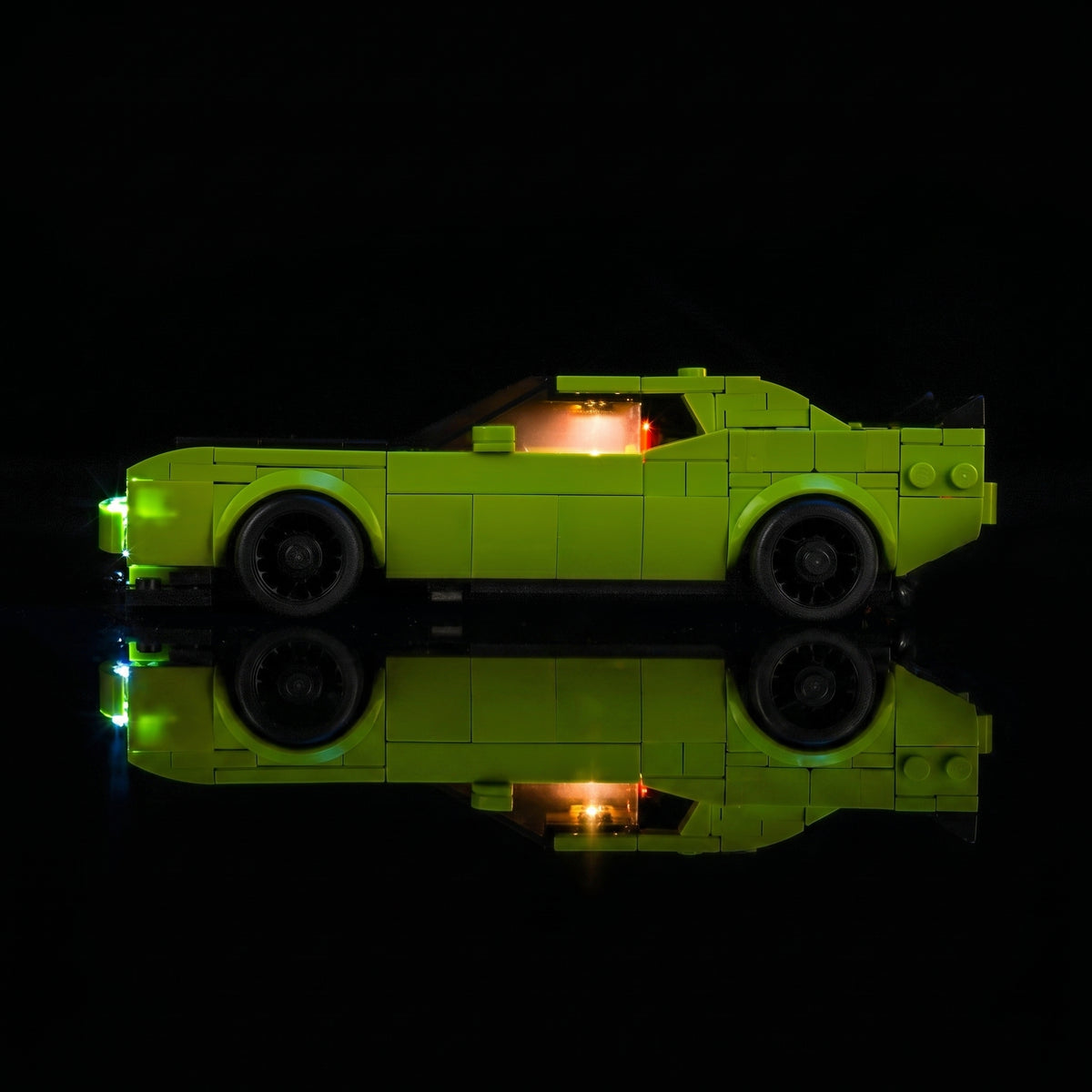 night-mode display glow: Bright My Bricks USB-powered LED light kit for LEGO® Dodge Challenger SRT Hellcat Sports Car #77237