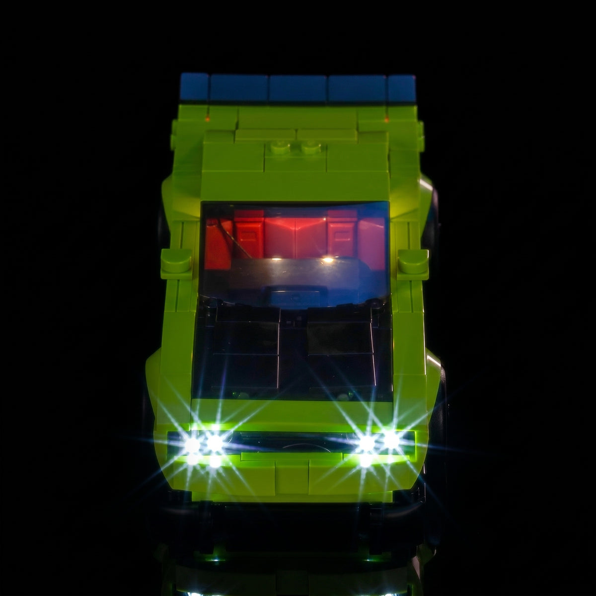 LEGO® Dodge Challenger SRT Hellcat Sports Car #77237 — close-up of the LED lighting detail (DIY LED light kit)