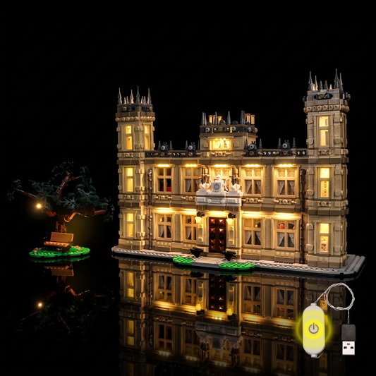 Lichtset für LEGO Ideas Downton Abbey 21373, beleuchtete Schlossansicht 10