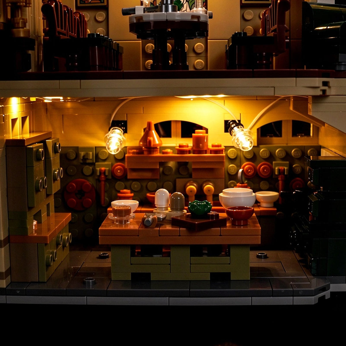 Lichtset für LEGO Ideas Downton Abbey 21373, beleuchtete Schlossansicht 4