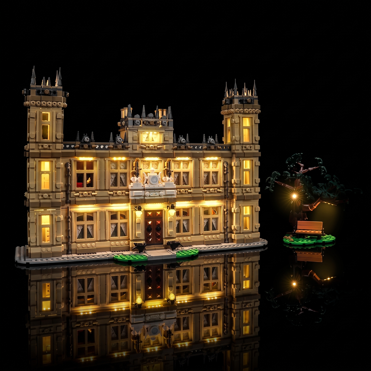 Lichtset für LEGO Ideas Downton Abbey 21373, beleuchtete Schlossansicht 6