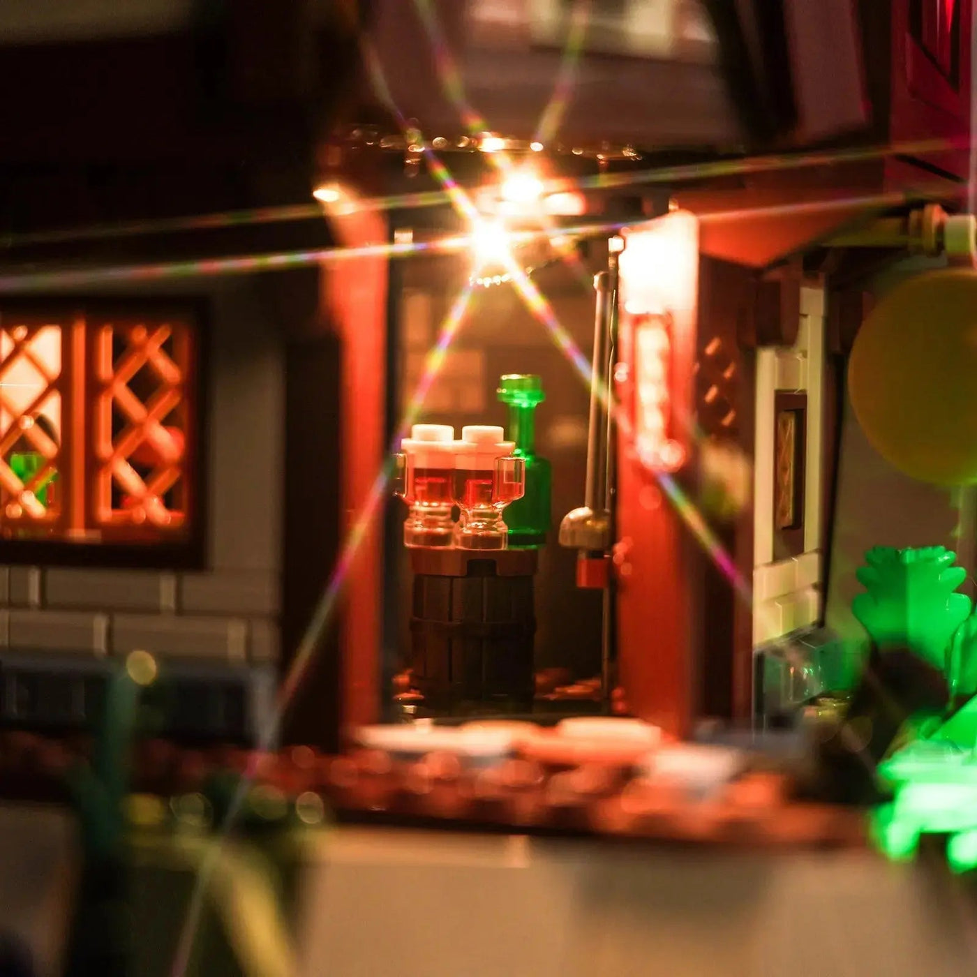 showcase lighting view: Bright My Bricks custom LED lighting for LEGO® Dungeons & Dragons: Red Dragon's Tale #21348