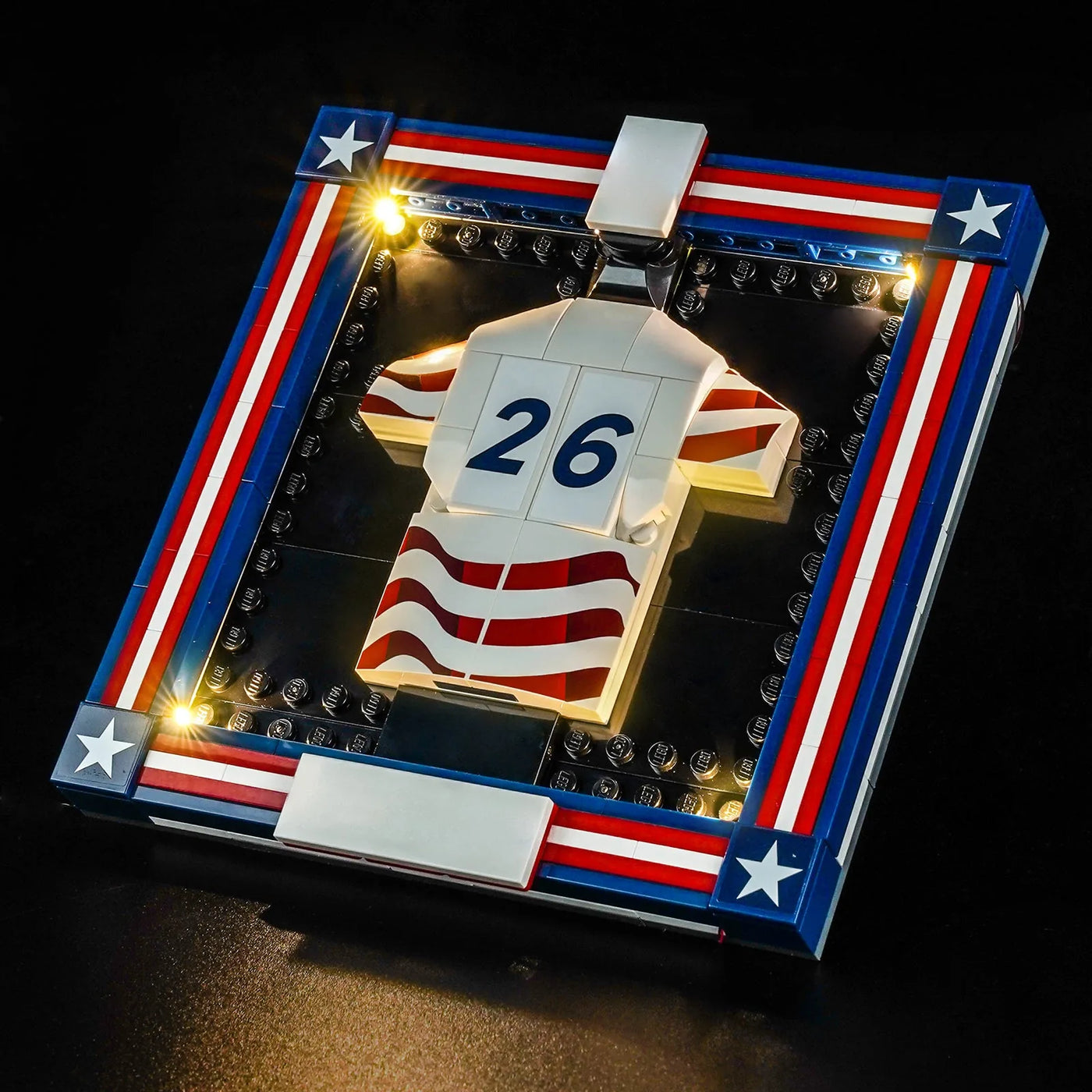 LEGO® Editions 2026 U.S. Soccer National Team Jersey #43033 — brightened interior detail (light kit)