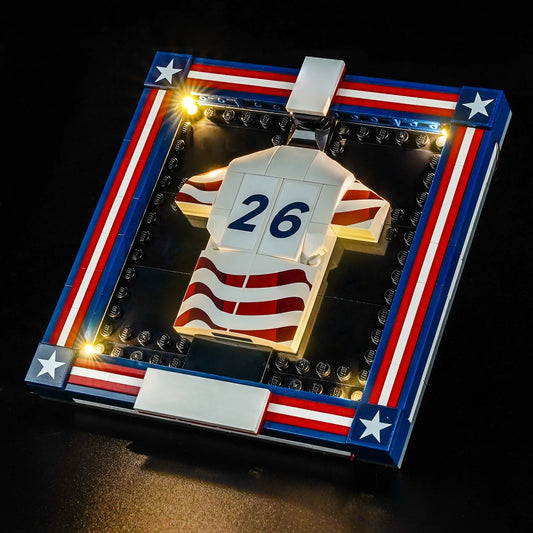 LEGO® Editions 2026 U.S. Soccer National Team Jersey #43033 — brightened interior detail (light kit)