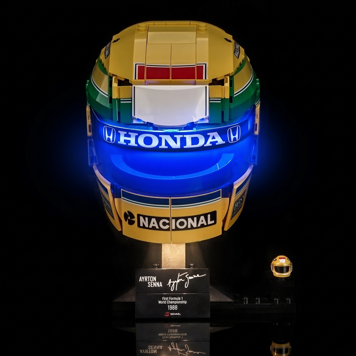 LED lights for LEGO® Editions Ayrton Senna Helmet #43024, warm light on the yellow shell