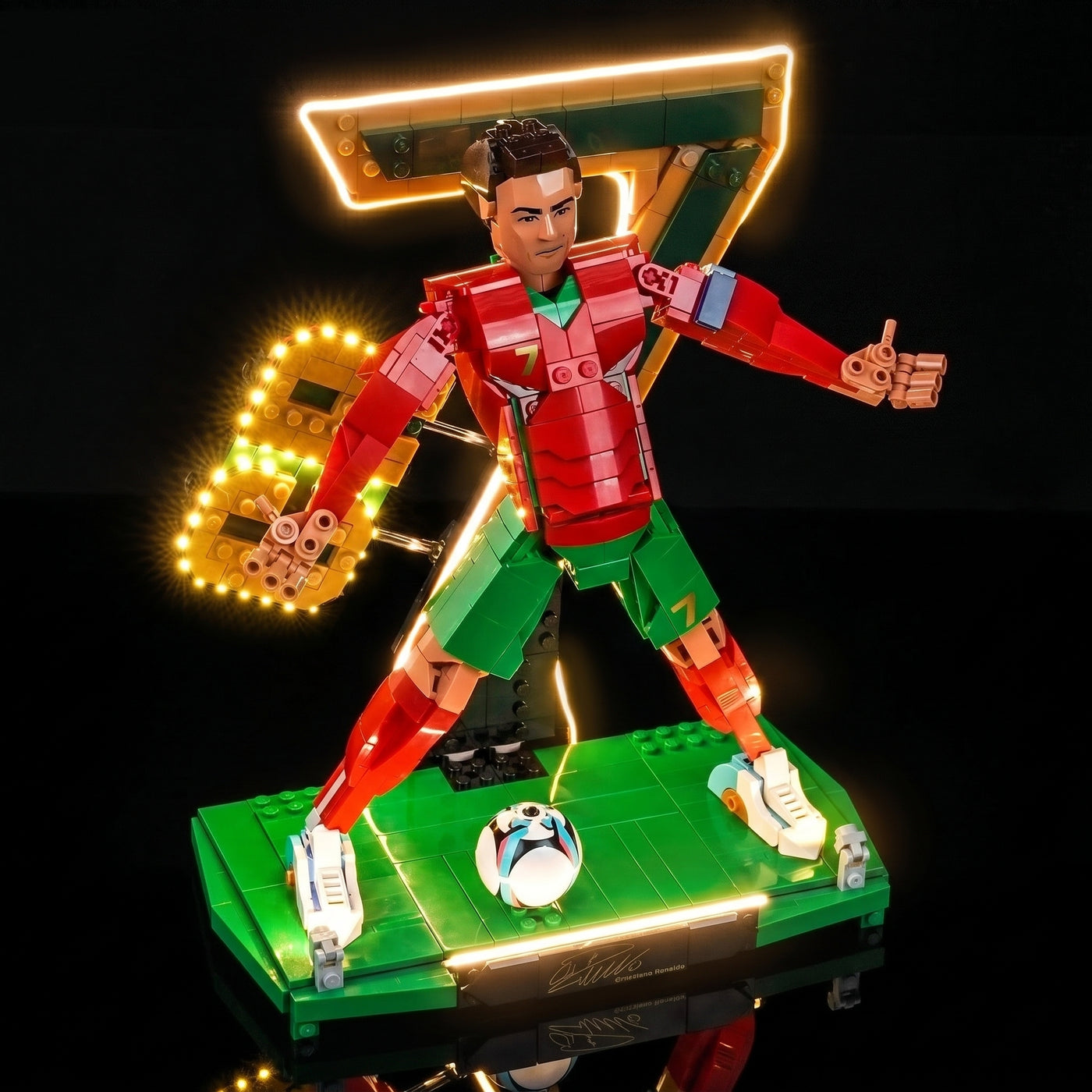 Bright My Bricks LED light kit for LEGO® Editions Cristiano Ronaldo #43016 — brightened interior detail