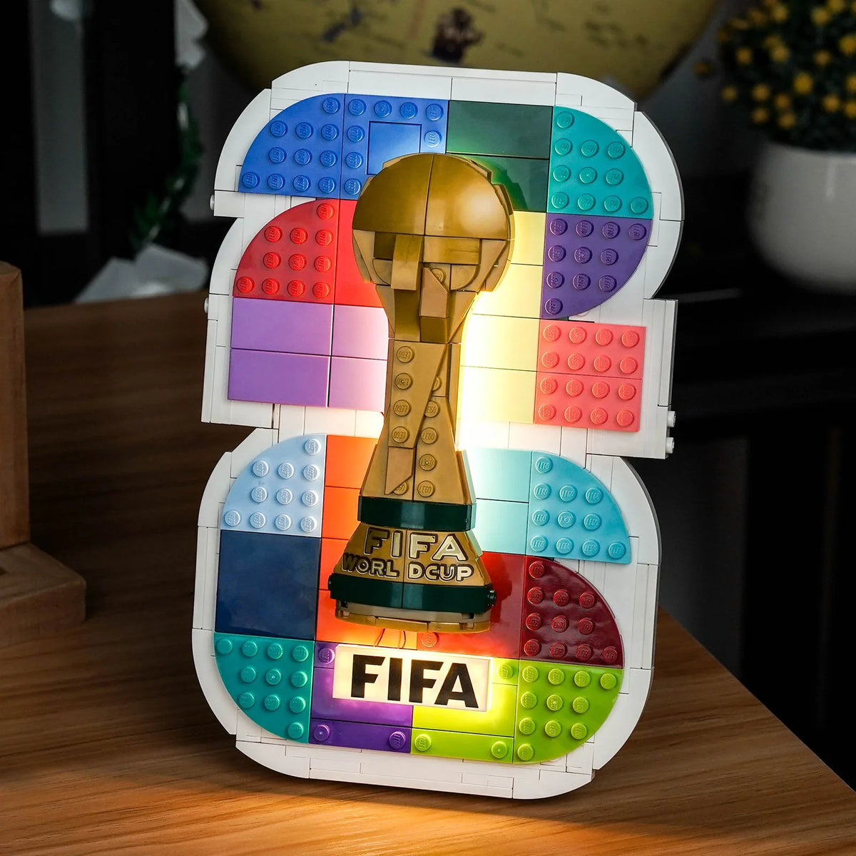 DIY LED light kit for LEGO® Editions FIFA World Cup 2026 Official Emblem #43032, LED kit powered on