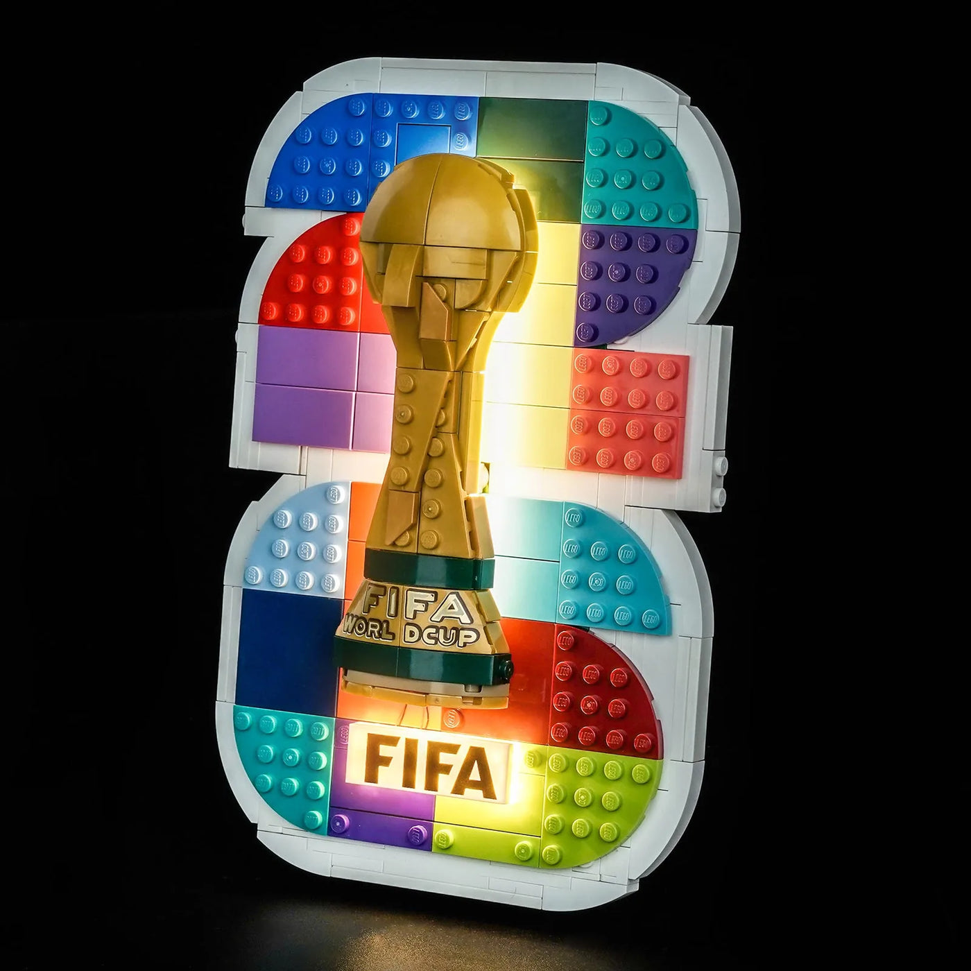 lighting effect on the build: Bright My Bricks LED lights for LEGO® Editions FIFA World Cup 2026 Official Emblem #43032