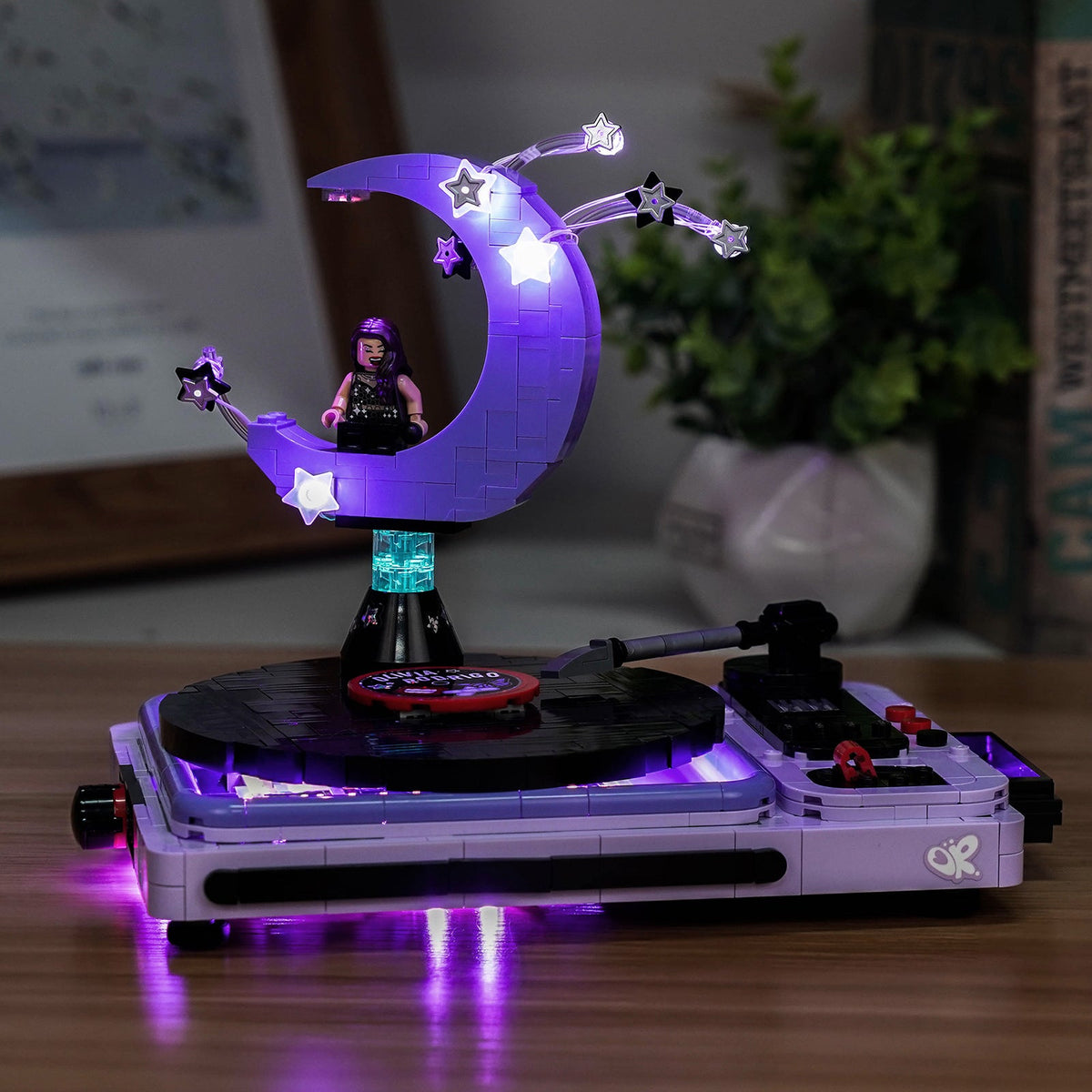 Bright My Bricks LED light kit for LEGO® Editions Olivia Rodrigo's Concert Moon #43029 — fully illuminated on display