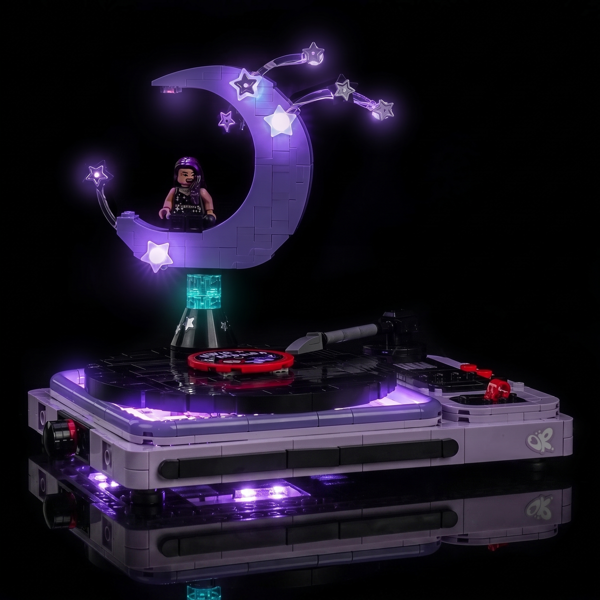 warm LED glow detail: Bright My Bricks LED lighting kit for LEGO® Editions Olivia Rodrigo's Concert Moon #43029