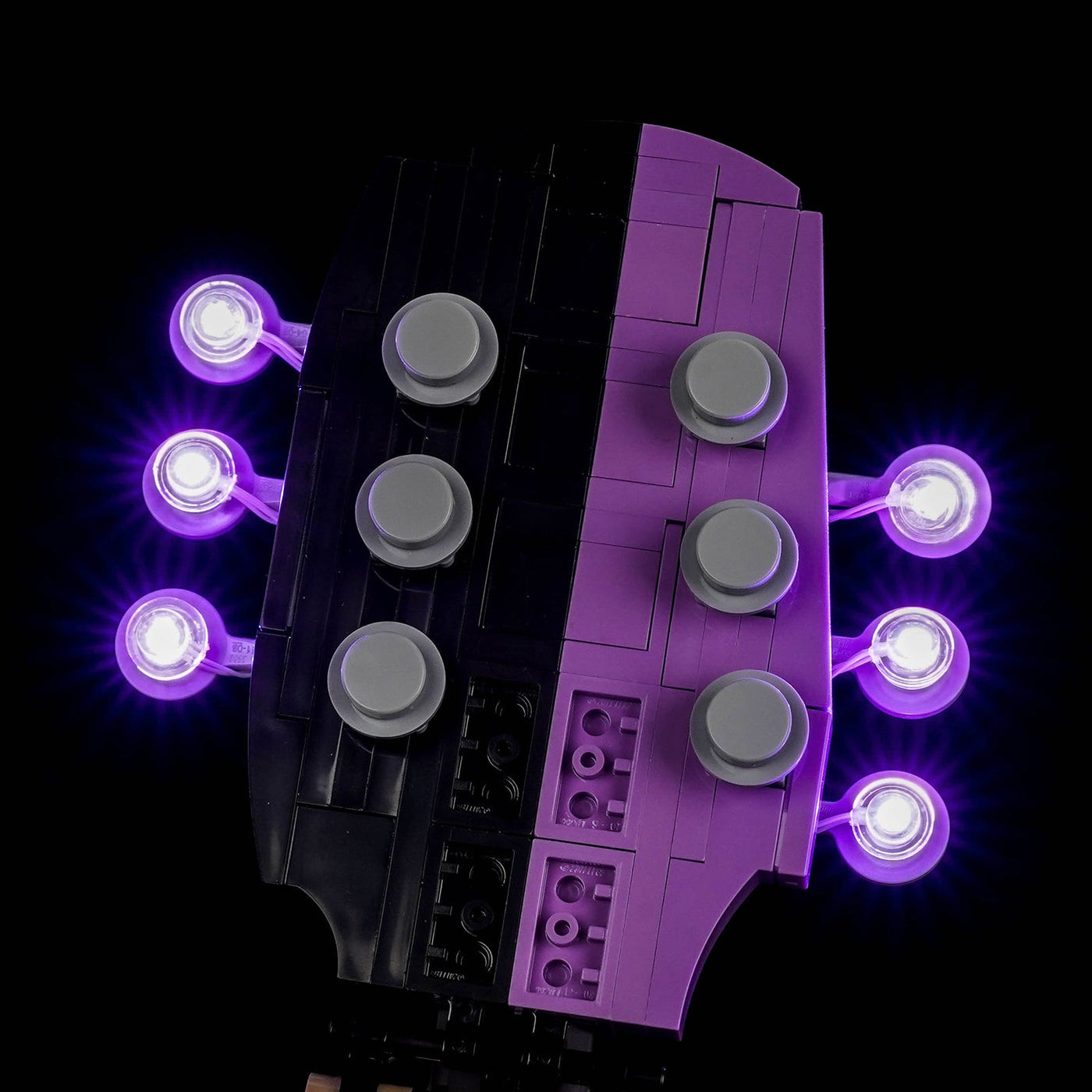 warm LED glow detail: Bright My Bricks LED lighting kit for LEGO® Editions Olivia Rodrigo's Dual Guitar #43031