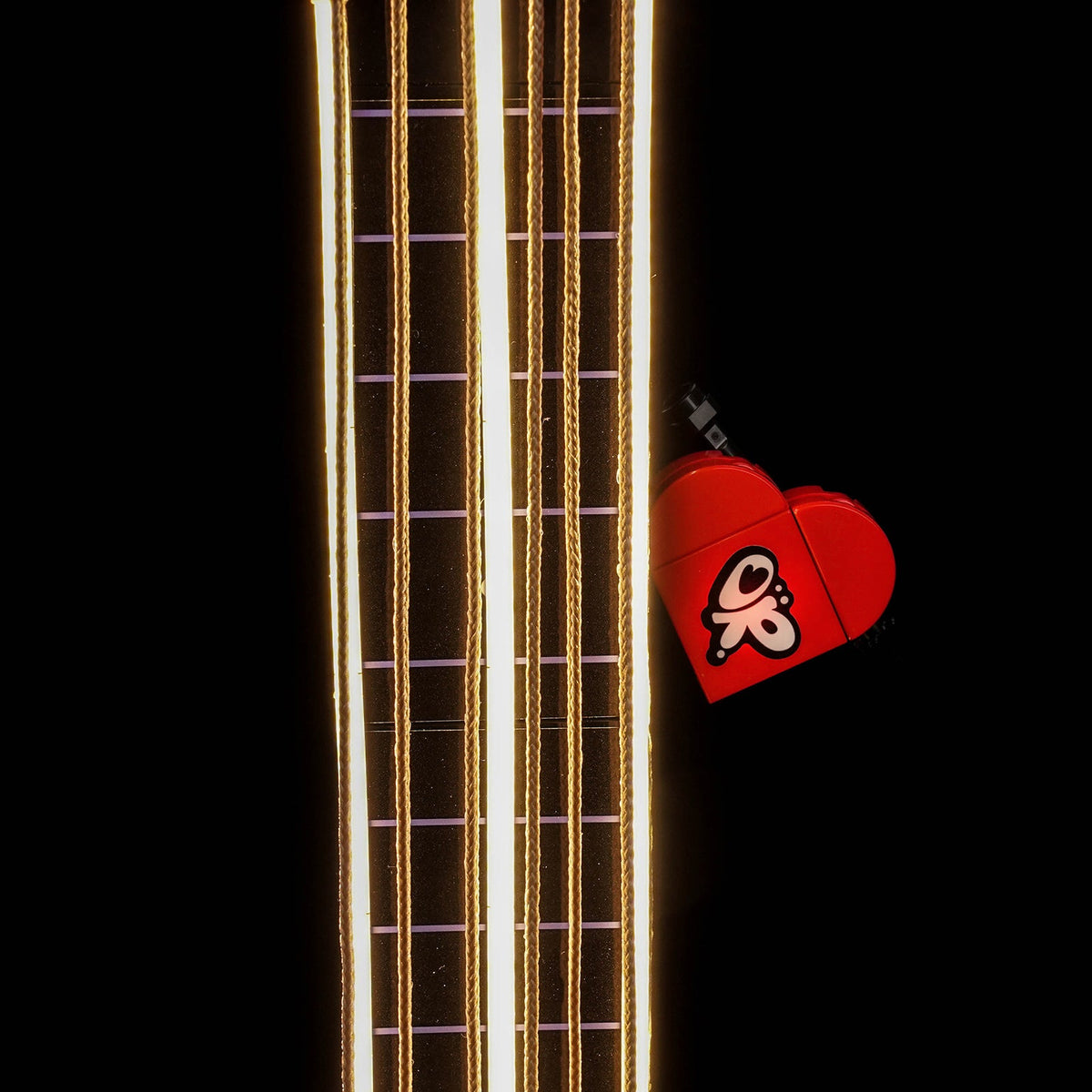 LED lights for LEGO® Editions Olivia Rodrigo's Dual Guitar #43031, close-up of the LED lighting detail