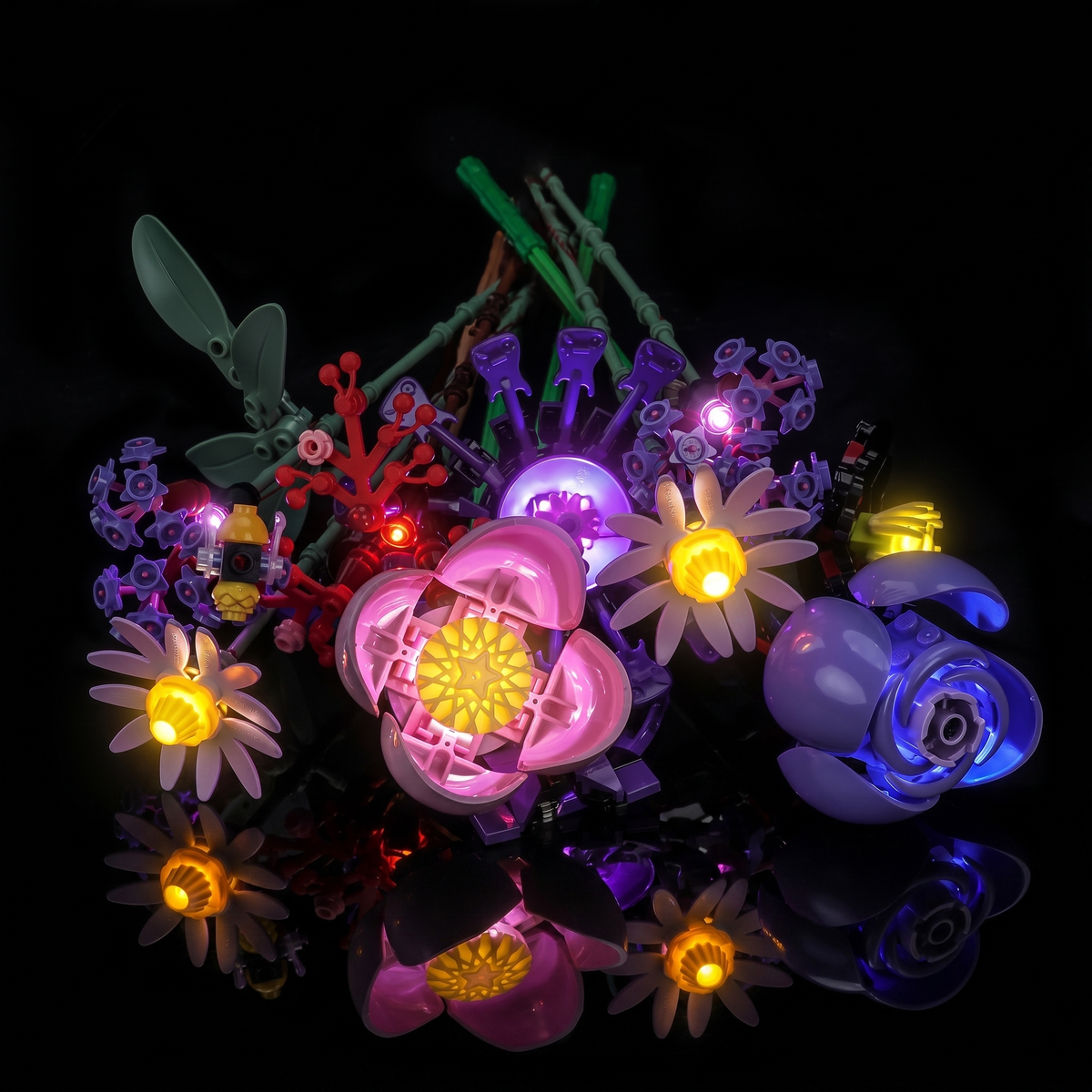 LED lights for LEGO® Editions Olivia Rodrigo's Flower Bouquet #11507, brightened interior detail