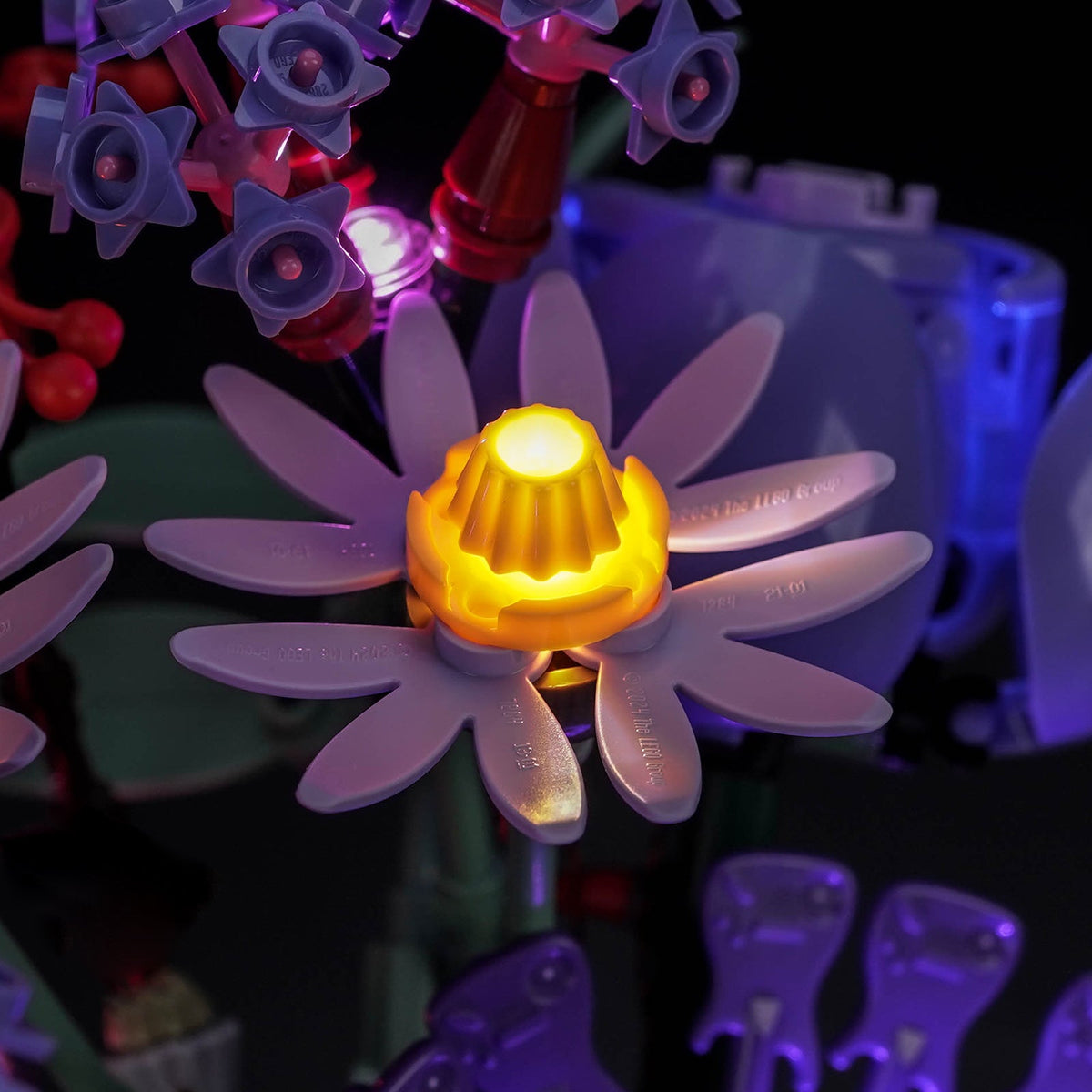 light kit for LEGO® Editions Olivia Rodrigo's Flower Bouquet #11507, showcase lighting view