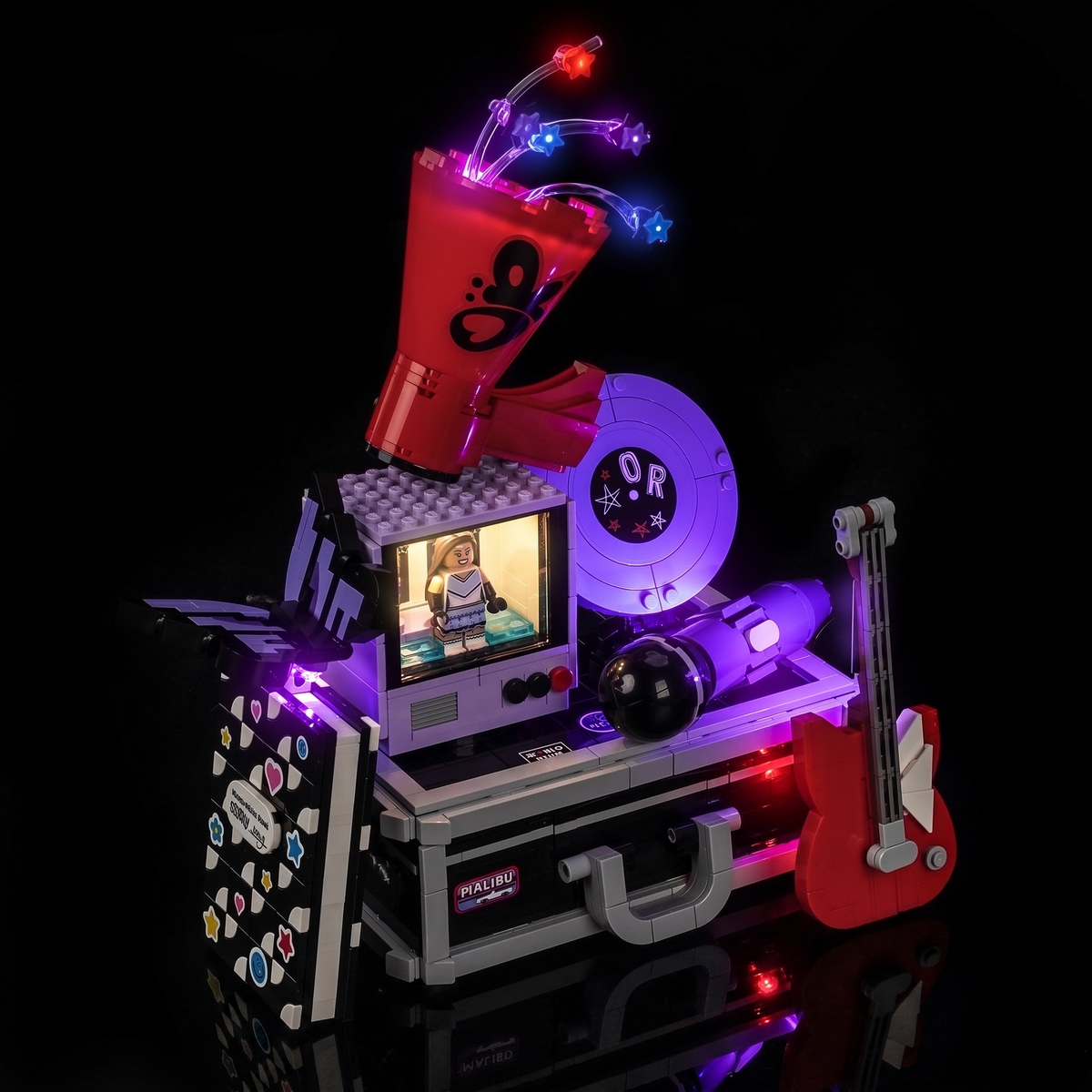 Bright My Bricks LED light kit for LEGO® Editions Olivia Rodrigo's Secret Storage #43030 — installed and glowing