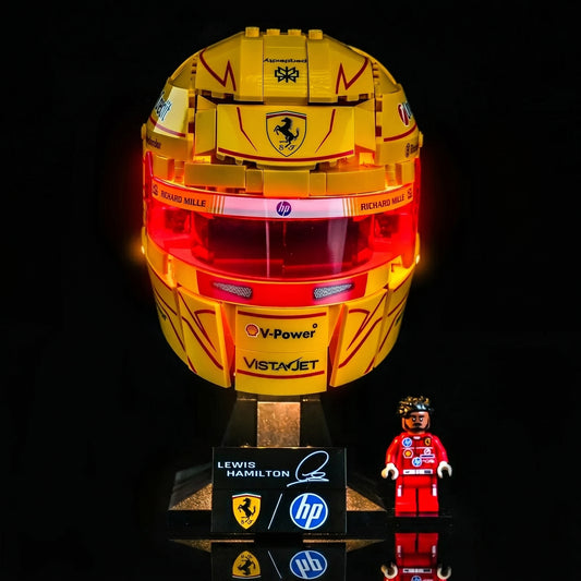light kit for LEGO® Editions Scuderia Ferrari Lewis Hamilton Helmet #43022, LED kit powered on