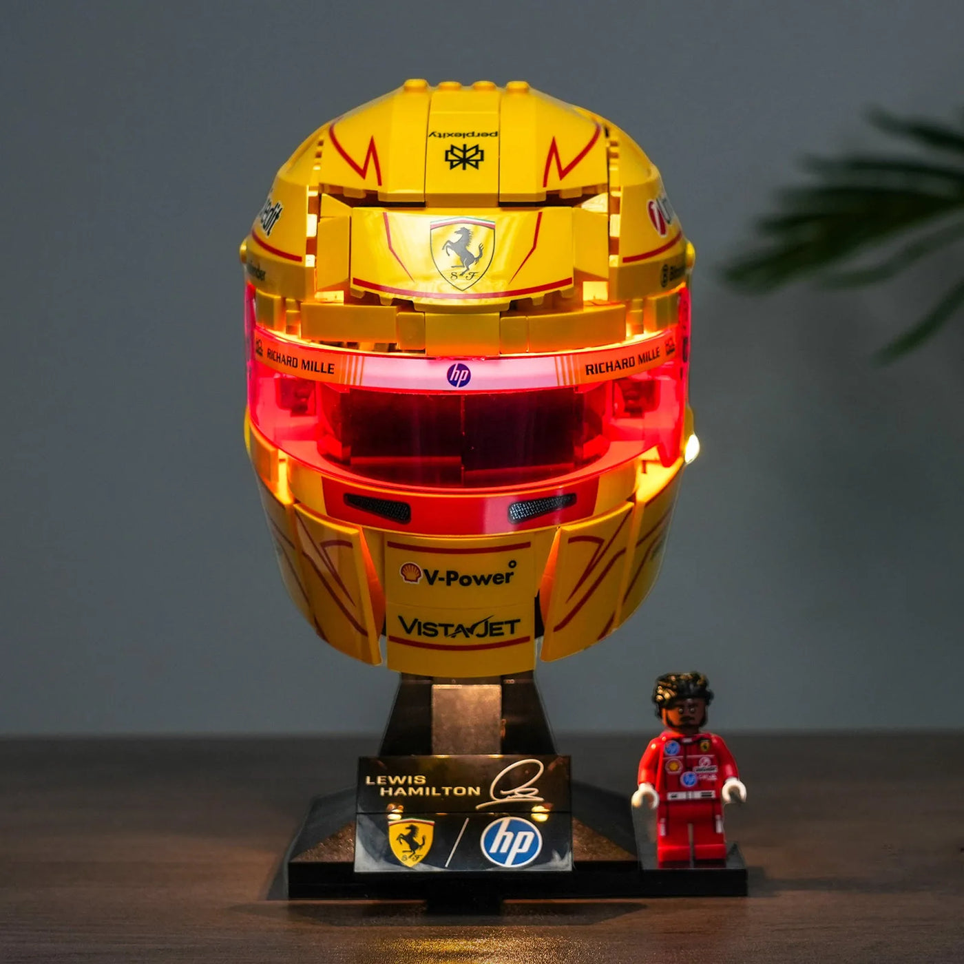 night-mode display glow: Bright My Bricks RGB LED light kit for LEGO® Editions Scuderia Ferrari Lewis Hamilton Helmet #43022
