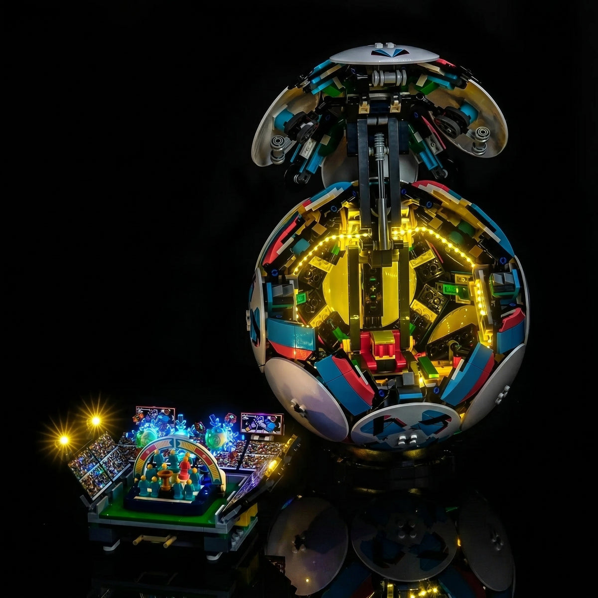 LEGO® Editions Soccer Ball #43019 — fully illuminated on display (LED lighting kit)