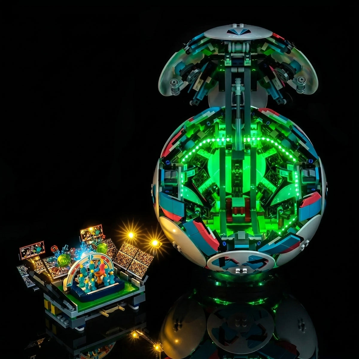 LED lights for LEGO® Editions Soccer Ball #43019, close-up of the LED lighting detail