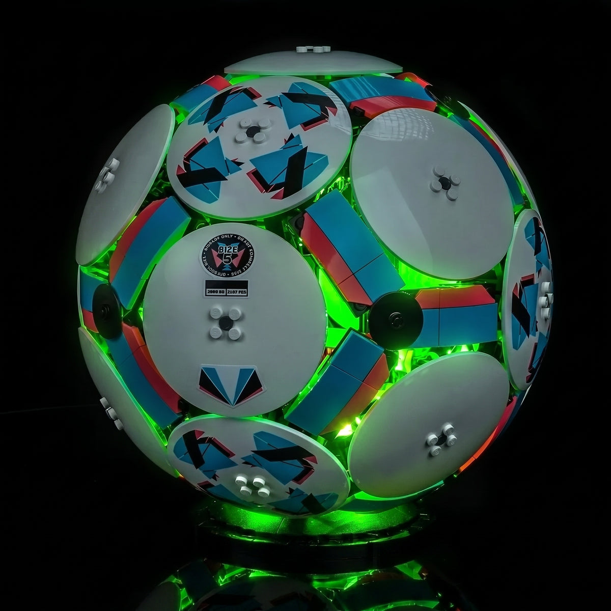 display lighting in a dark room: Bright My Bricks light kit for LEGO® Editions Soccer Ball #43019