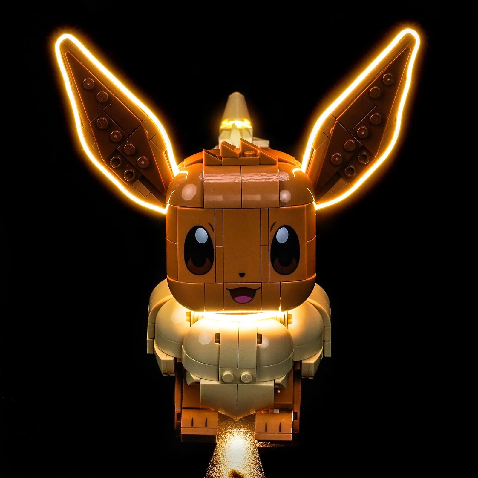 LEGO Eevee #72151 illuminated at night
