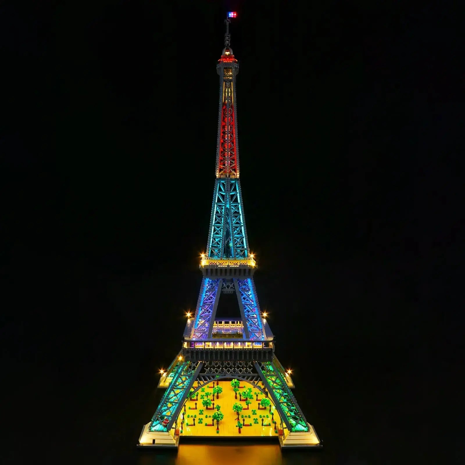 LEGO Eiffel Tower Multi-Color #10307 illuminated at night