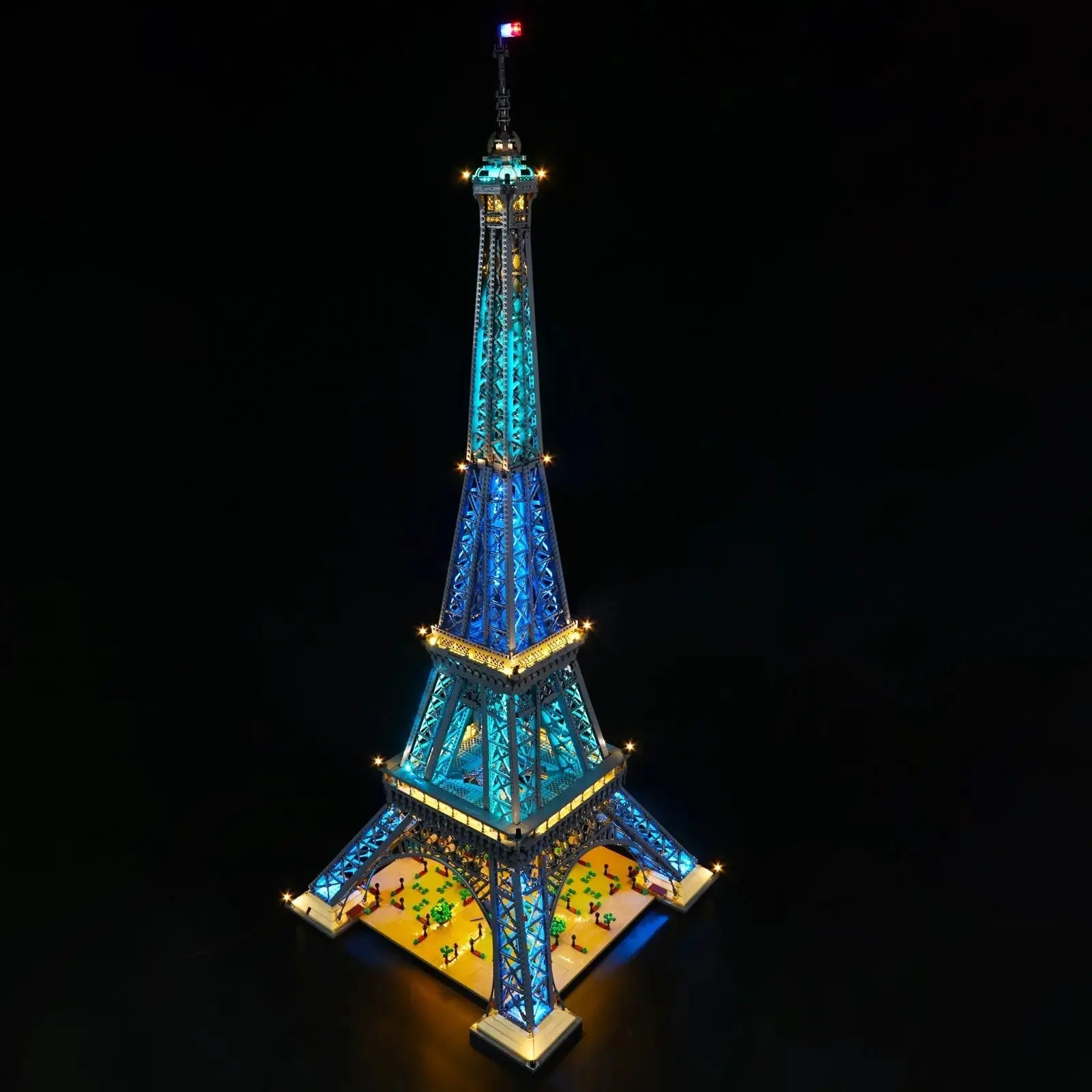 Close-up of LED lights on LEGO Eiffel Tower Multi-Color #10307