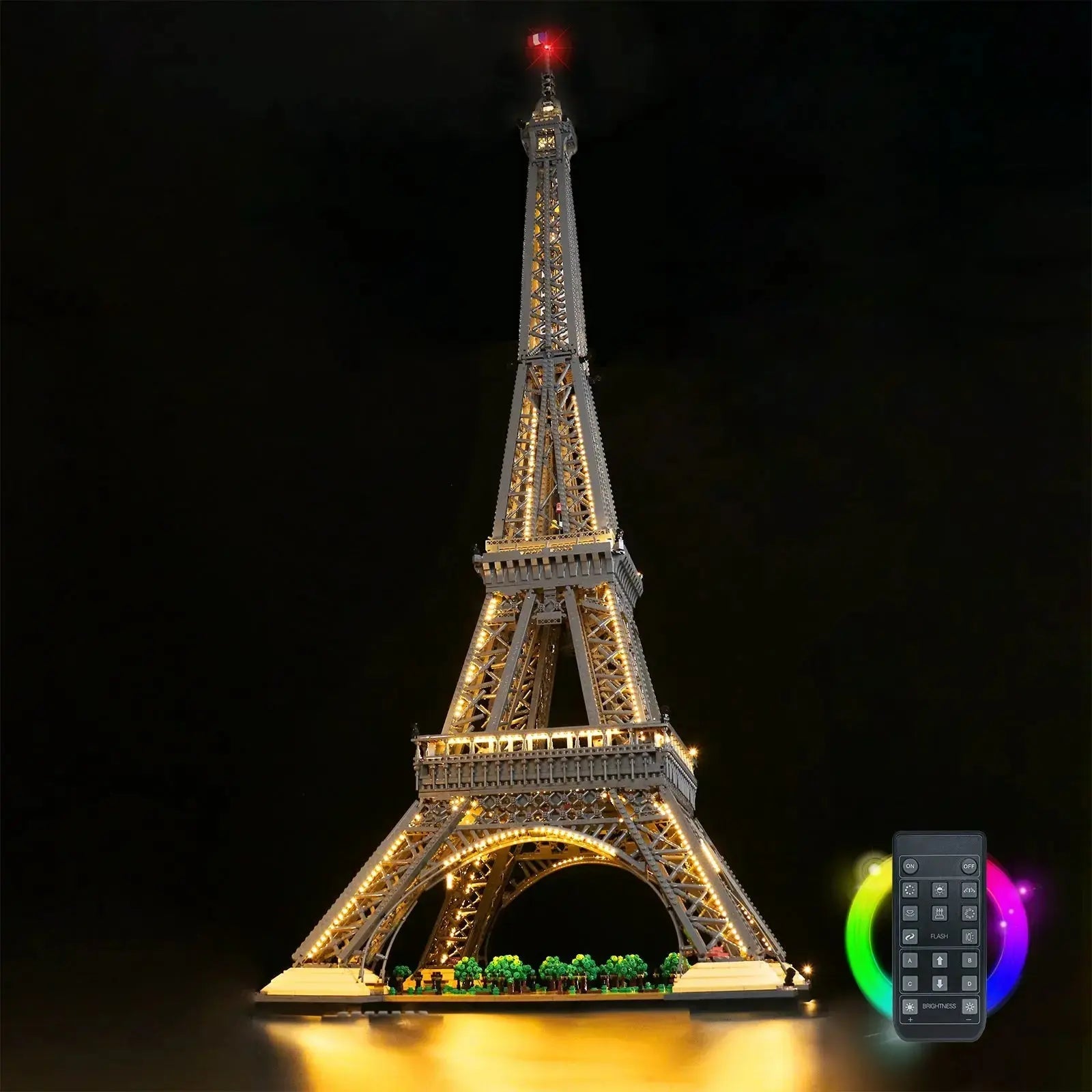 LEGO Eiffel Tower Standard Version #10307 with LED lights installed