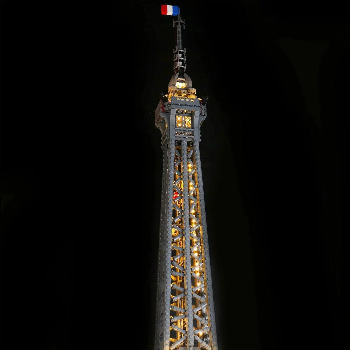 Bright My Bricks RGB LED light kit for LEGO® Eiffel Tower Standard Version #10307 — lighting effect on the build