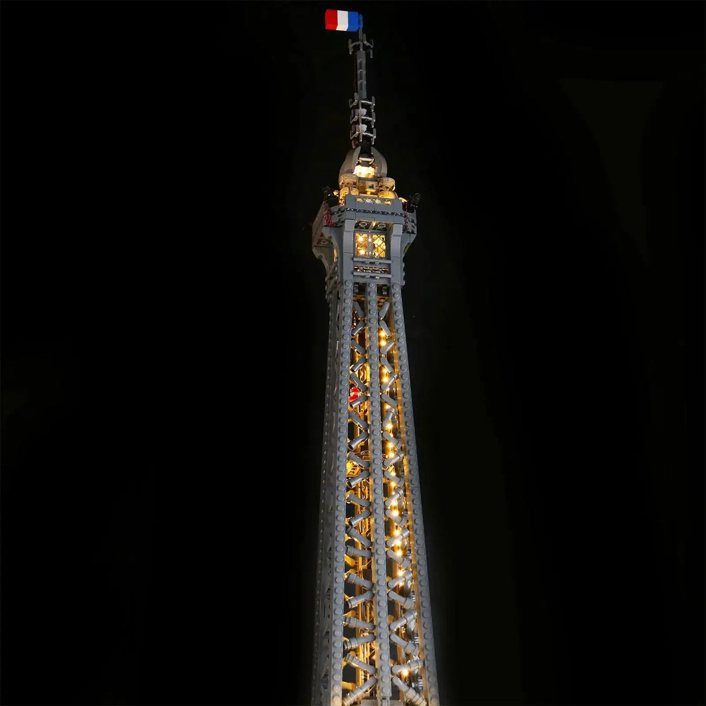Bright My Bricks RGB LED light kit for LEGO® Eiffel Tower Standard Version #10307 — lighting effect on the build