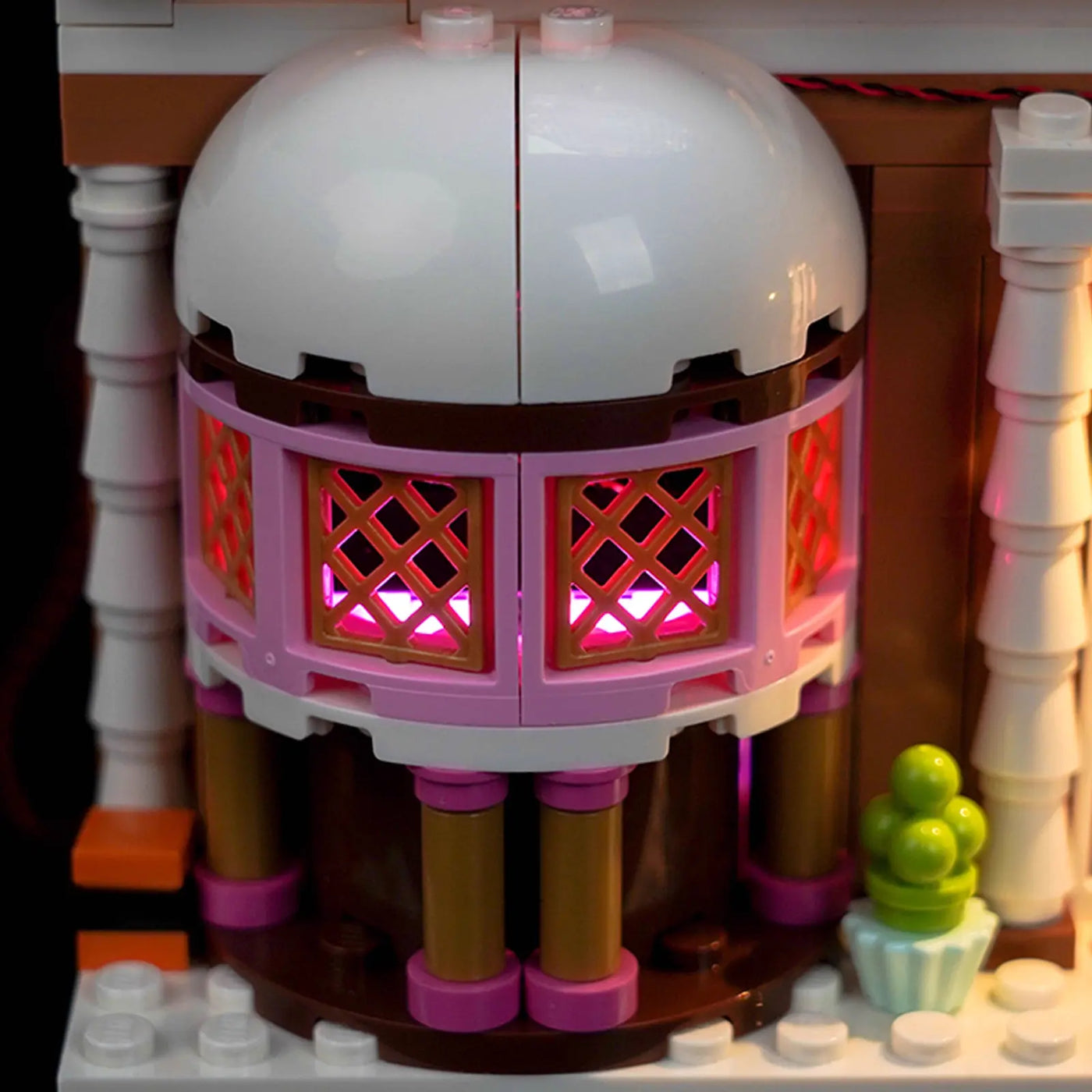 Bright My Bricks light kit for LEGO® Festive Gingerbread House #40809 — display lighting in a dark room