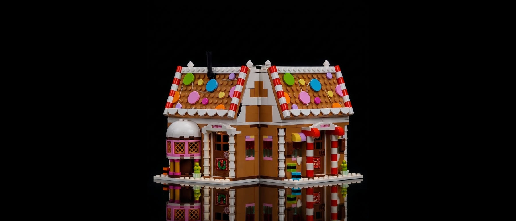 LED-Beleuchtungsset für LEGO® Weihnachtliches Lebkuchenhaus #40809 — standard build, without the LED light kit