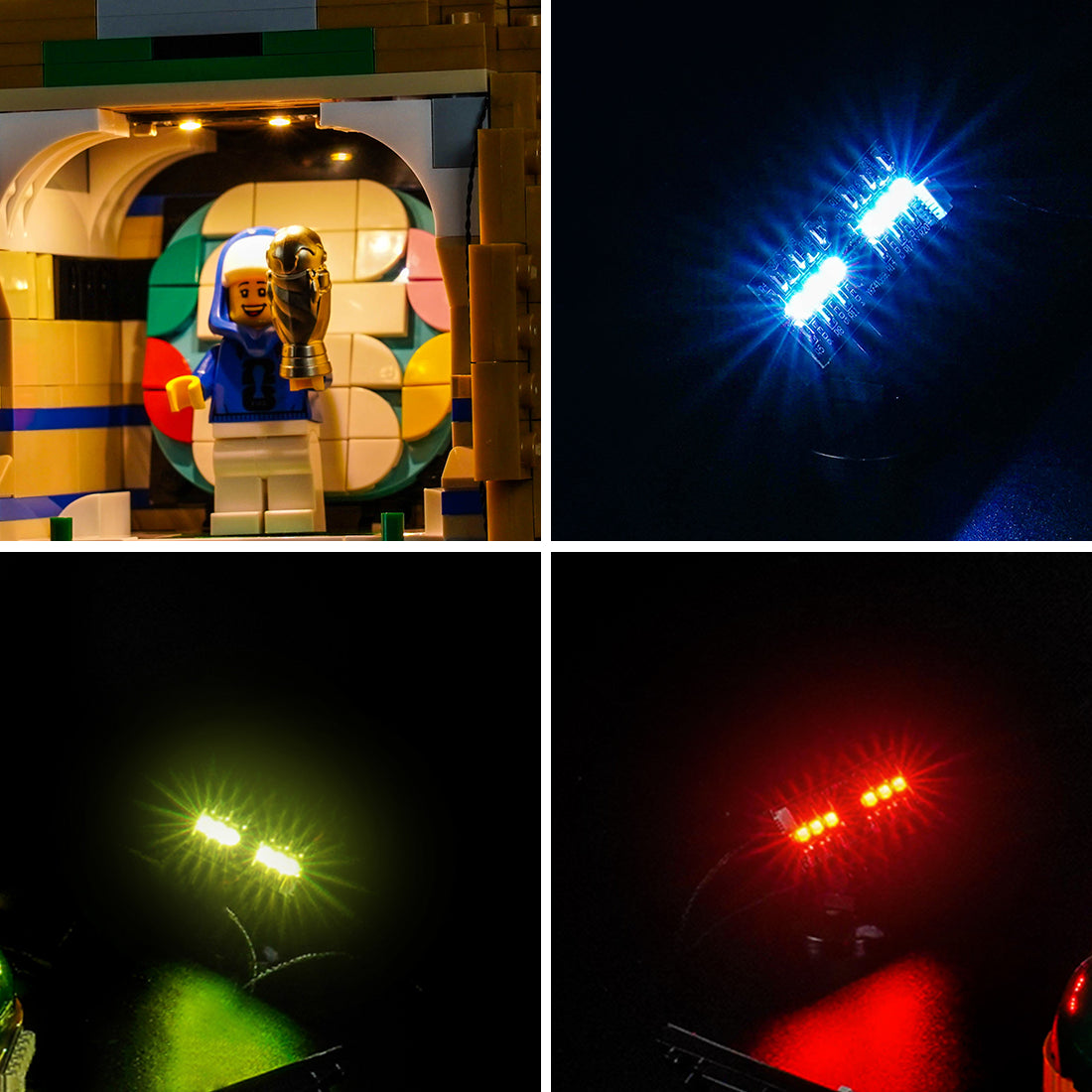 LEGO® FIFA World Cup Official Trophy #43020 — fully illuminated on display (LED light kit)