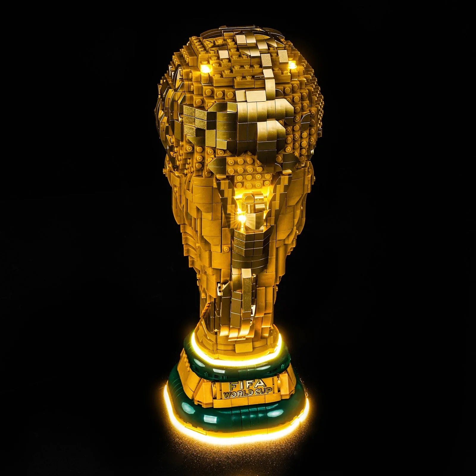 Close-up of LED lights on LEGO FIFA World Cup Official Trophy #43020