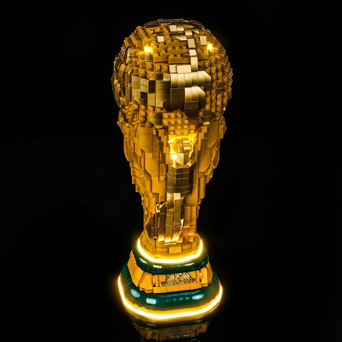 LEGO® FIFA World Cup Official Trophy #43020 — LED kit powered on (display light kit)