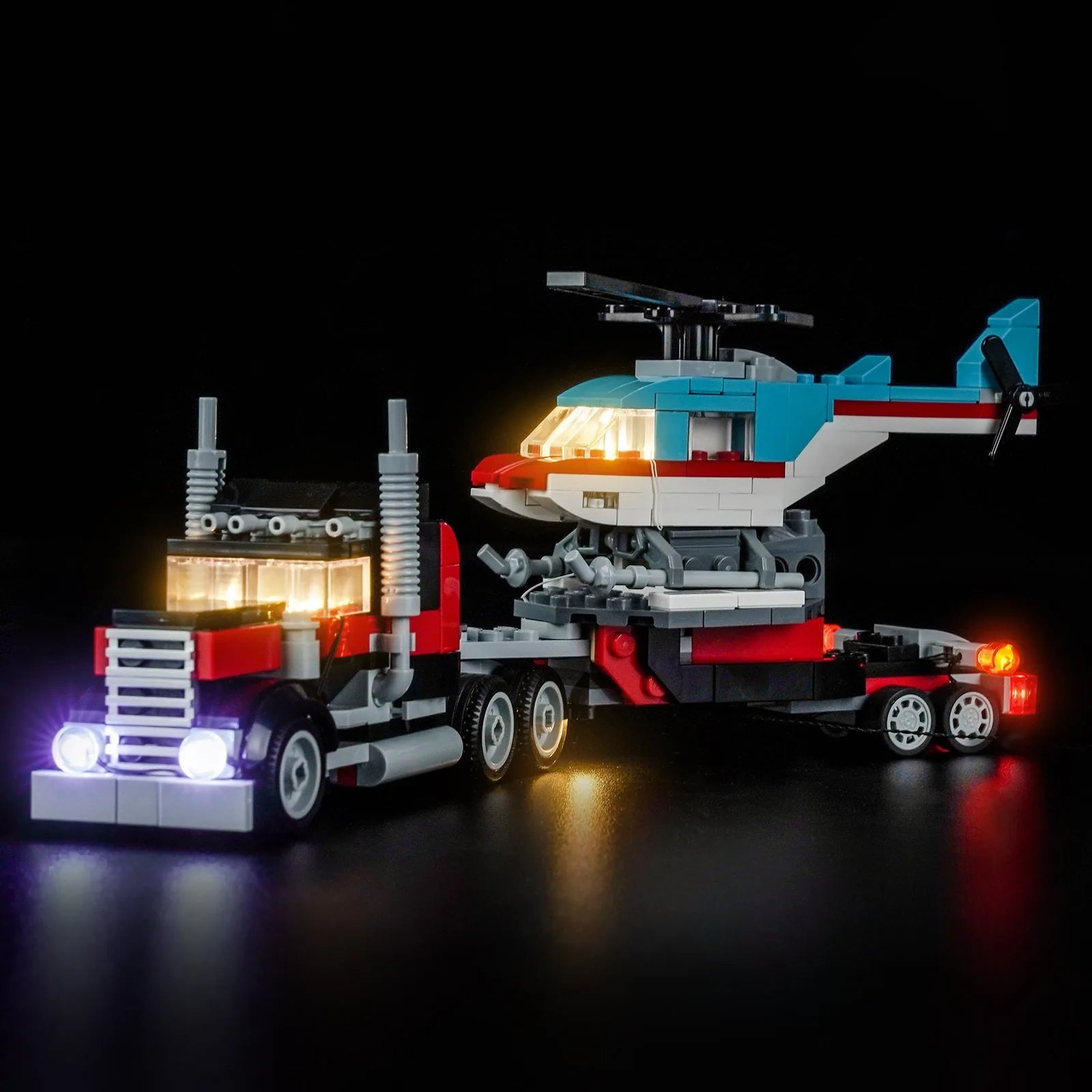 Light Kit for LEGO Flatbed Truck with Helicopter #31146 - Bright My Bricks